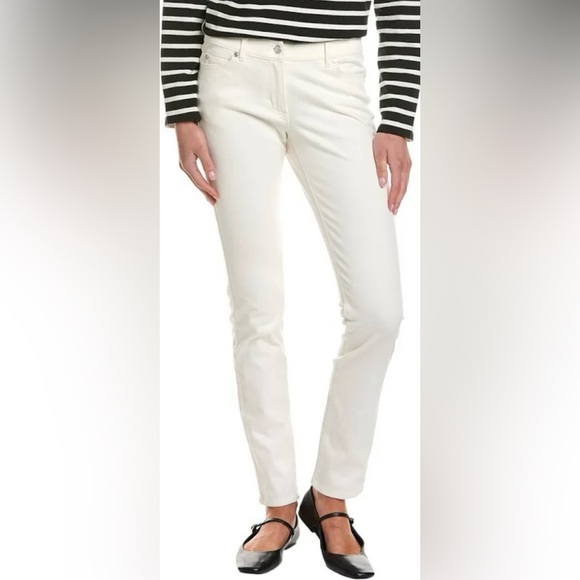 J. McLaughlin NEW Lexi 5 Pocket Full Length Jeans Egret White Size 14 Mid Rise - Picture 1 of 5